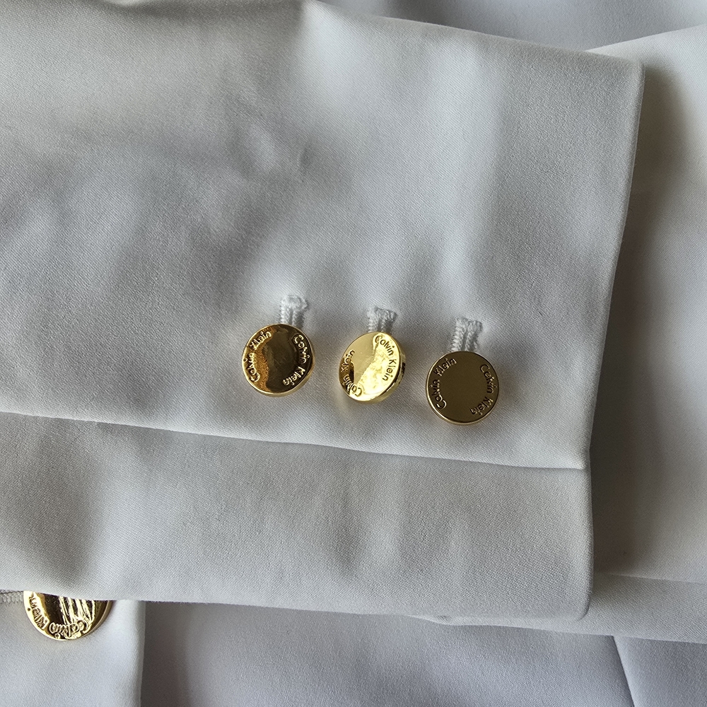 Calvin Klein White Blazer with Gold Details Office Business Workwear Size 14P - Picture 7 of 10